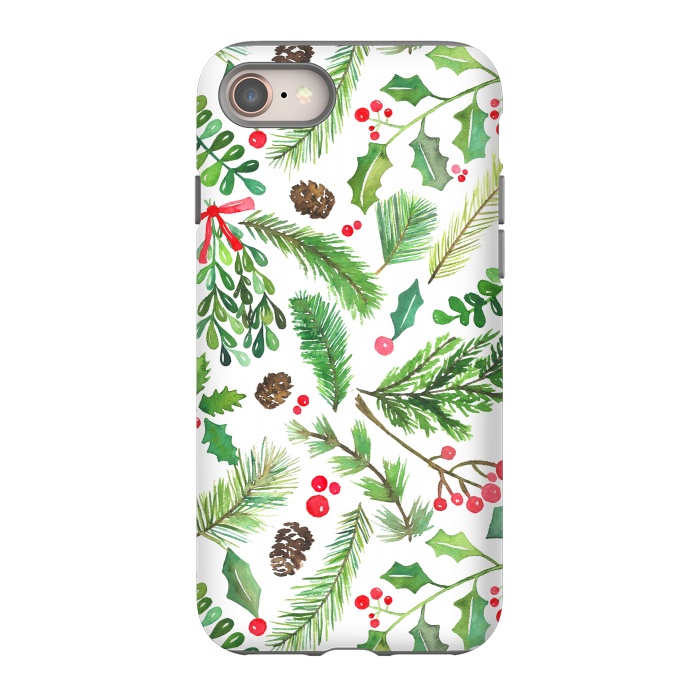 iPhone SE StrongFit Watercolor Christmas Greenery by Noonday Design