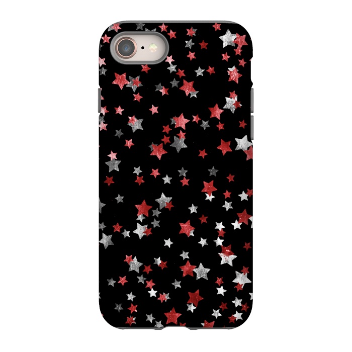 iPhone SE StrongFit Rust copper and silver party stars by Oana 