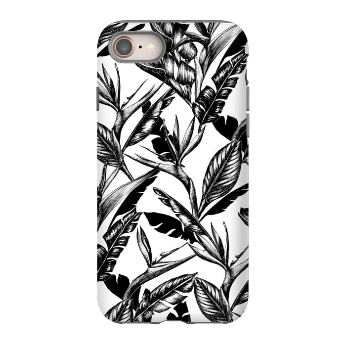 iPhone SE StrongFit Black and White Strelitzia by gingerlique