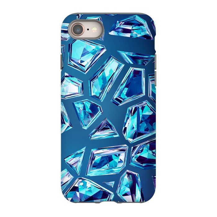 iPhone SE StrongFit Blue Shattered Crystals by Art Design Works