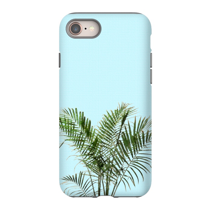 iPhone SE StrongFit  Palm Plant on Pastel Blue Wall by amini54