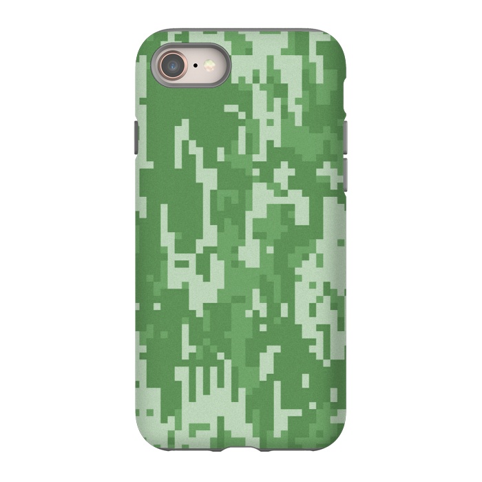 iPhone SE StrongFit 8 Bit Green Cammo  by Carlos Maciel