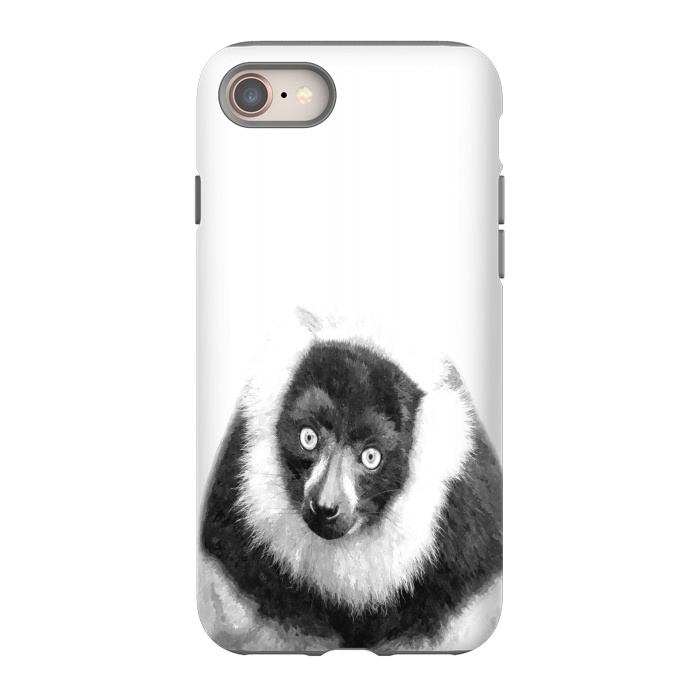 iPhone SE StrongFit Black and White Lemur by Alemi