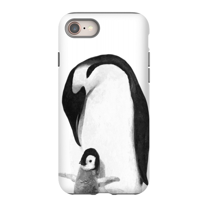 iPhone SE StrongFit Black and White Penguins by Alemi