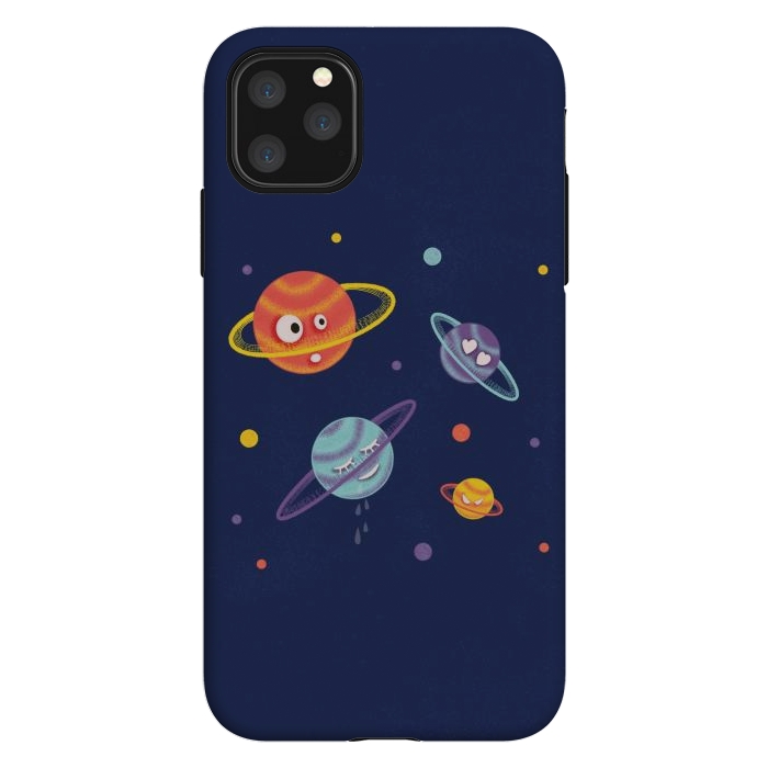 iPhone 11 Pro Max StrongFit Cute Planets Cartoon Space Kids by Boriana Giormova