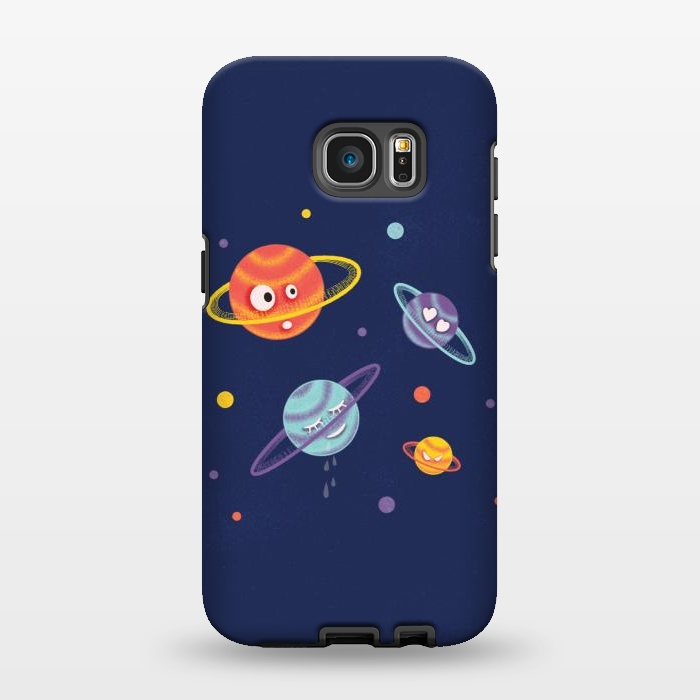 Galaxy S7 EDGE StrongFit Cute Planets Cartoon Space Kids by Boriana Giormova