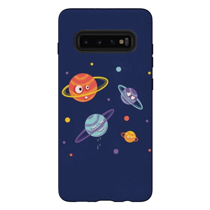 Galaxy S10 plus StrongFit Cute Planets Cartoon Space Kids by Boriana Giormova