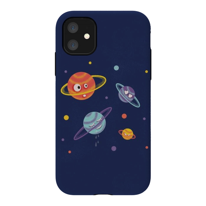 iPhone 11 StrongFit Cute Planets Cartoon Space Kids by Boriana Giormova