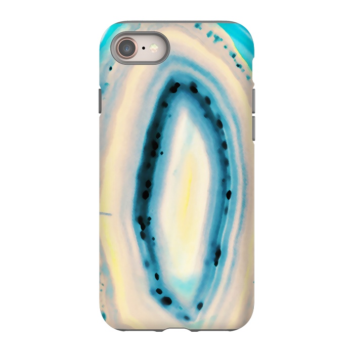iPhone SE StrongFit Blue yellow brushed agata marble by Oana 