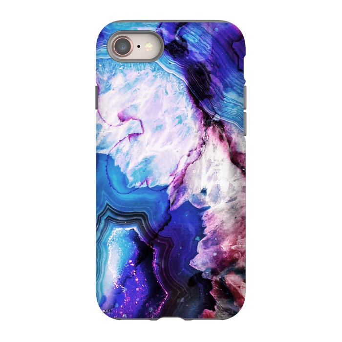 iPhone SE StrongFit Purple blue agate marble art by Oana 