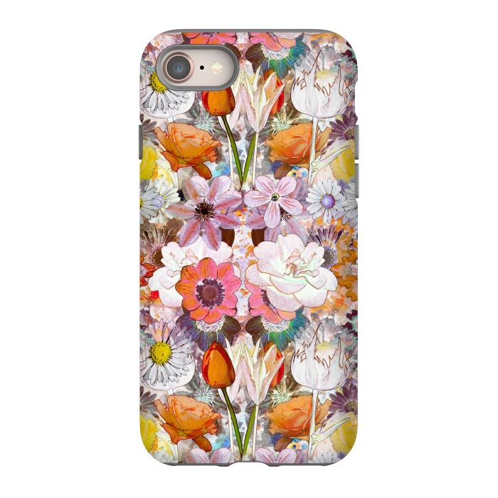 iPhone SE StrongFit Colorful painted Marie Antoinette flowers by Oana 