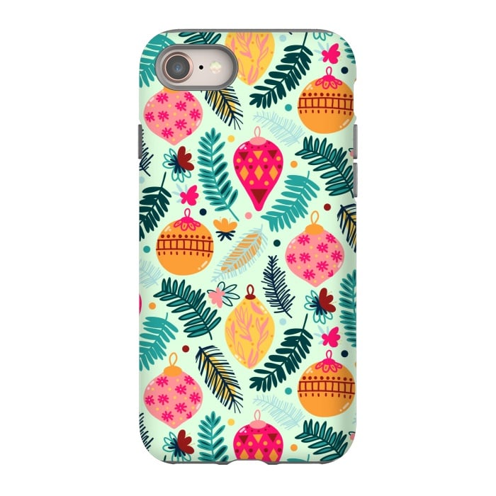 iPhone SE StrongFit Colorful Christmas - Mint  by Tigatiga