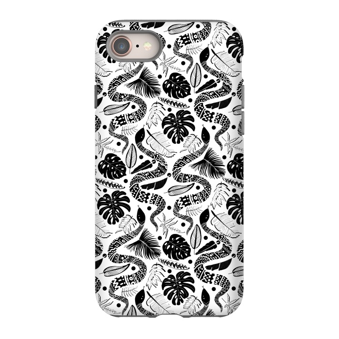 iPhone SE StrongFit Tribal Black Mambas - White  by Tigatiga