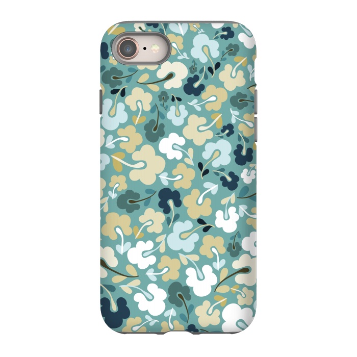 iPhone SE StrongFit Ditsy Flowers in Green and Blue by Paula Ohreen