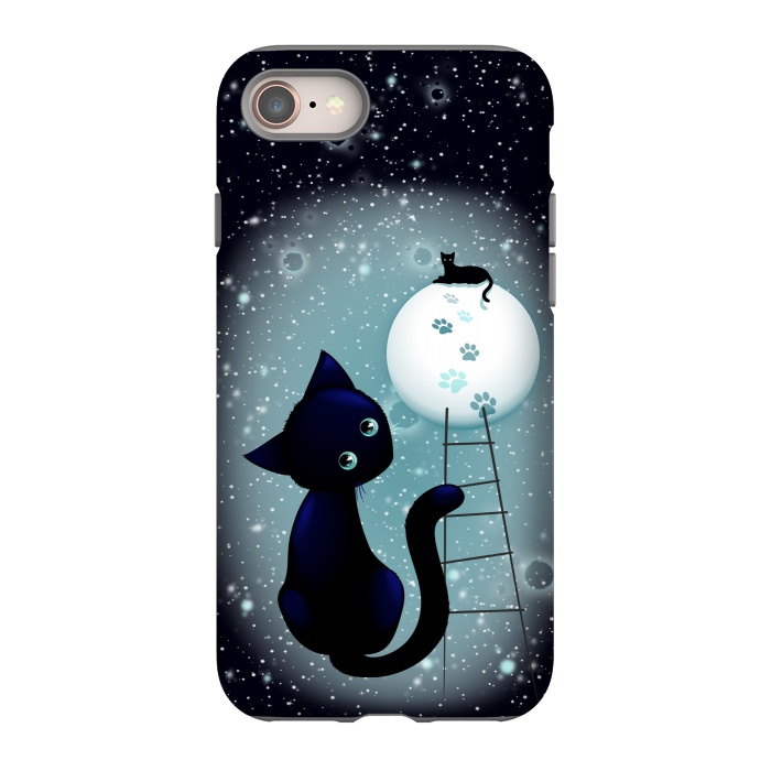 iPhone SE StrongFit Blue Kitty Dream on the Moon by BluedarkArt