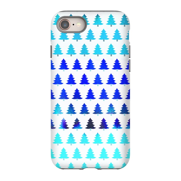 iPhone SE StrongFit Blue pine trees pattern - Christmas sweater by Oana 