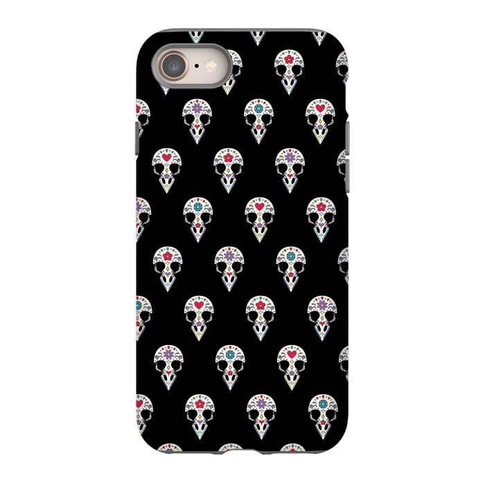 iPhone SE StrongFit Bird sugar skull pattern by Laura Nagel