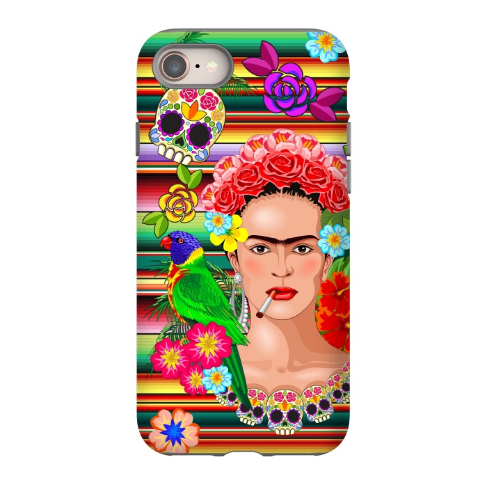 iPhone SE StrongFit Frida Kahlo Floral Exotic Portrait  by BluedarkArt