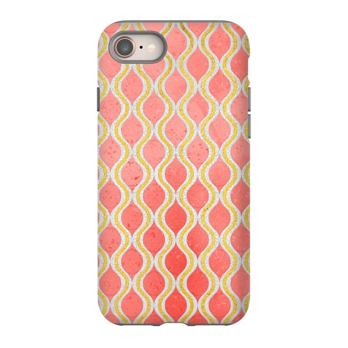 iPhone SE StrongFit Gold - Living Coral Pattern I by Art Design Works