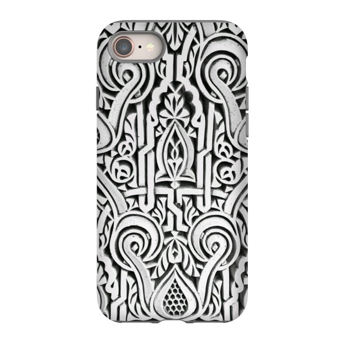 iPhone SE StrongFit Intricate architectural botanical ornaments black and white by Oana 