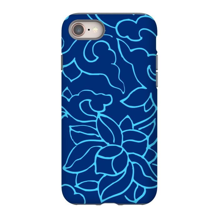 iPhone SE StrongFit BLUE FLORAL PATTERN 3 by MALLIKA