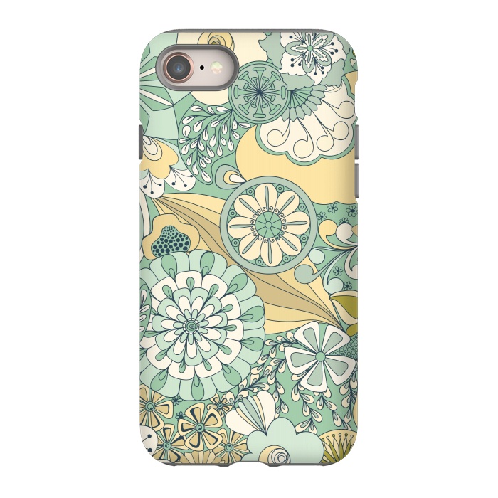 iPhone SE StrongFit Flowers, Flowers Everywhere - Cream and Mint by Paula Ohreen