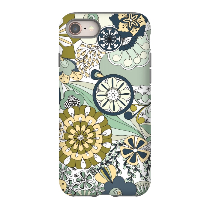iPhone SE StrongFit Flowers, Flowers Everywhere - Navy and Green by Paula Ohreen