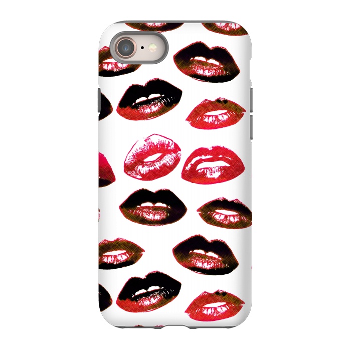 iPhone SE StrongFit Dark red lipstick kisses - Valentine by Oana 