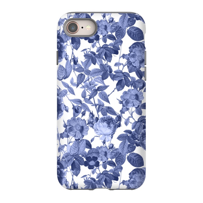 iPhone SE StrongFit Chinoiserie Blue Rose Garden - Vintage Roses by  Utart