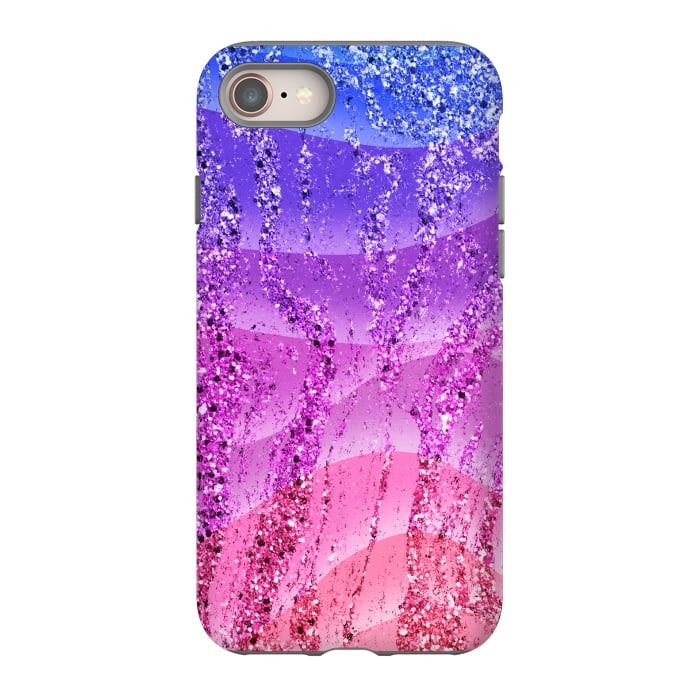 iPhone SE StrongFit Gradient purple pink glitter marble by Oana 