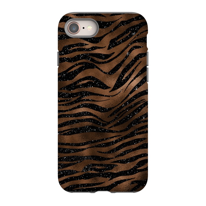 iPhone SE StrongFit Jungle Journey - Copper Safari Tiger Skin Pattern  by  Utart