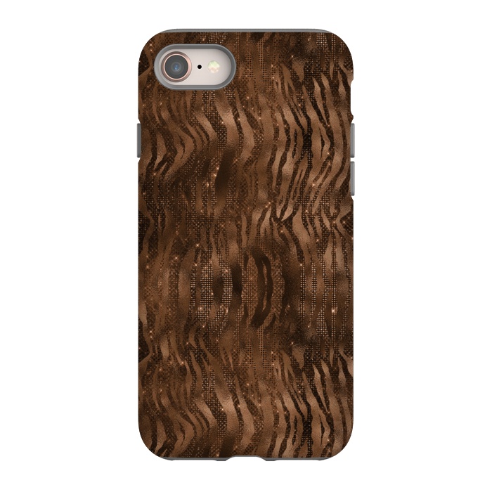 iPhone SE StrongFit Jungle Journey - Copper Safari Tiger Skin Pattern 3 by  Utart