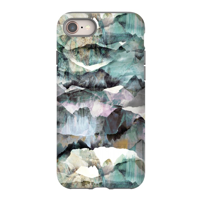 iPhone SE StrongFit Painted marble mountains gemstones by Oana 