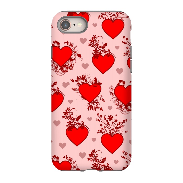 iPhone SE StrongFit Valentine's Day Vintage Floral Hearts by BluedarkArt