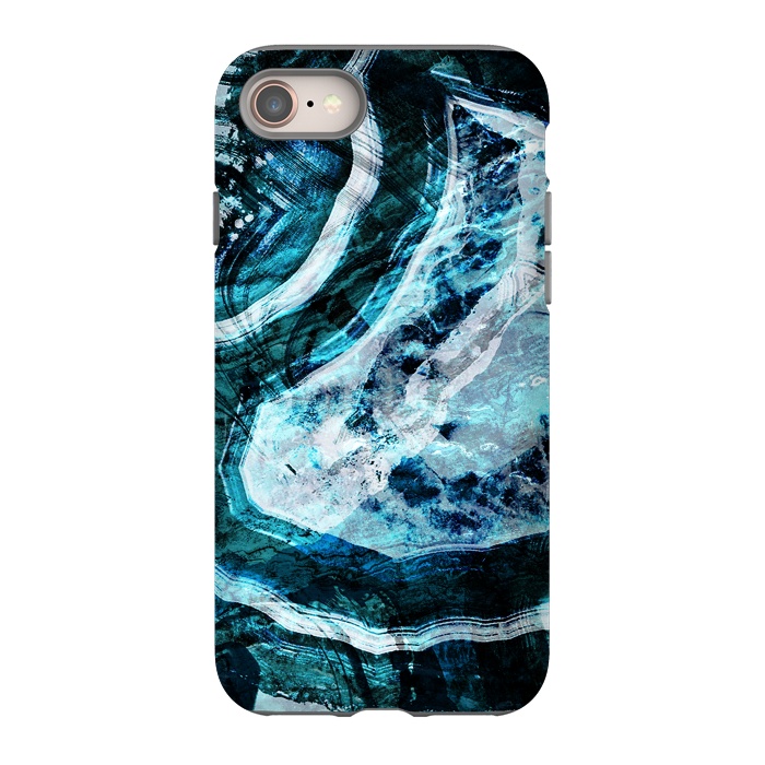 iPhone SE StrongFit Textured dark blue agate marble by Oana 
