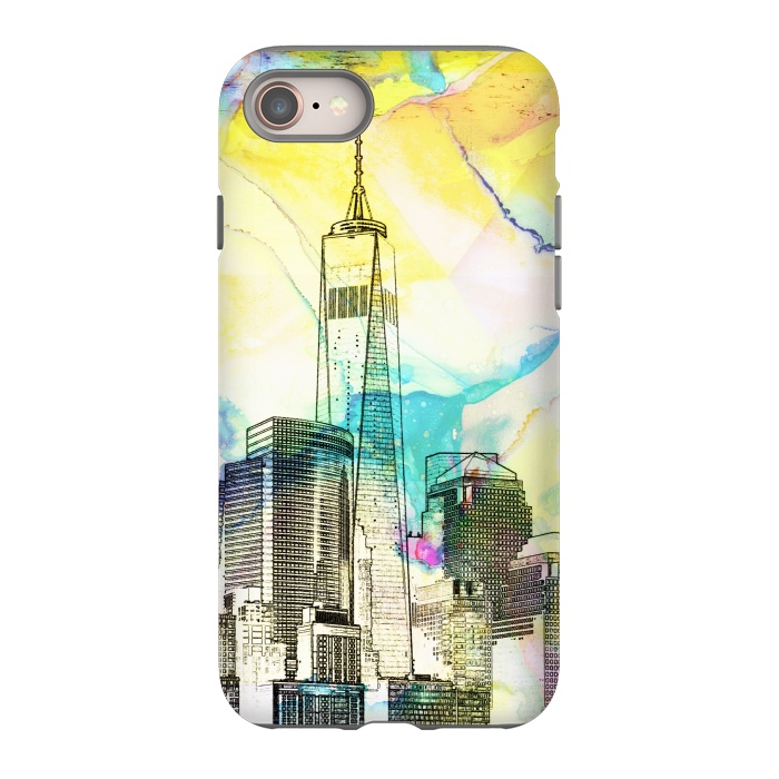 iPhone SE StrongFit New york skyline cityscape travel sketch by Oana 