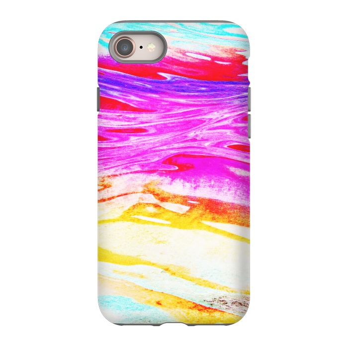 iPhone SE StrongFit Colorful tie dye painted waves by Oana 