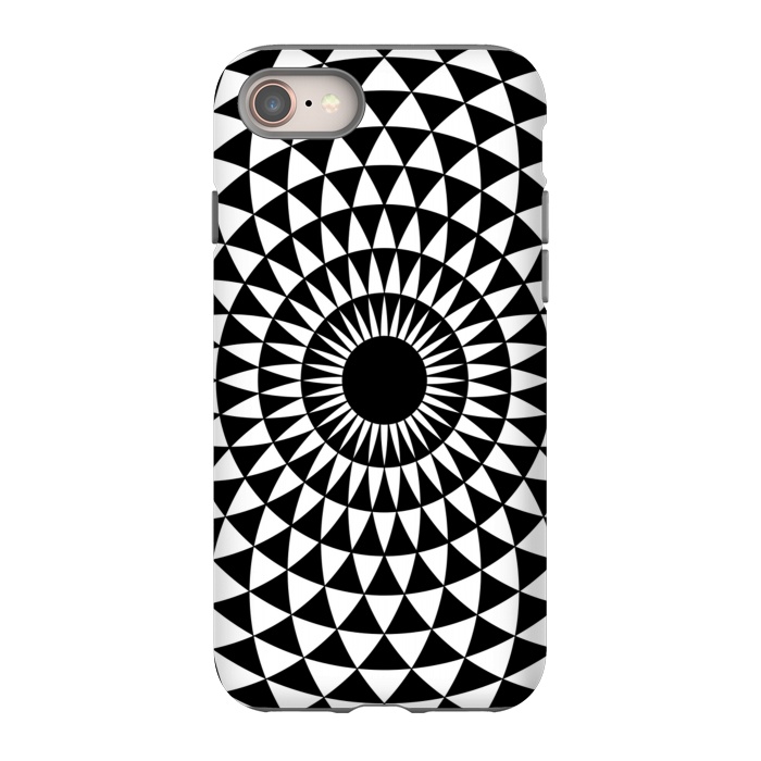 iPhone SE StrongFit 3d illusion mandala geometric black triangle patterns  by Josie