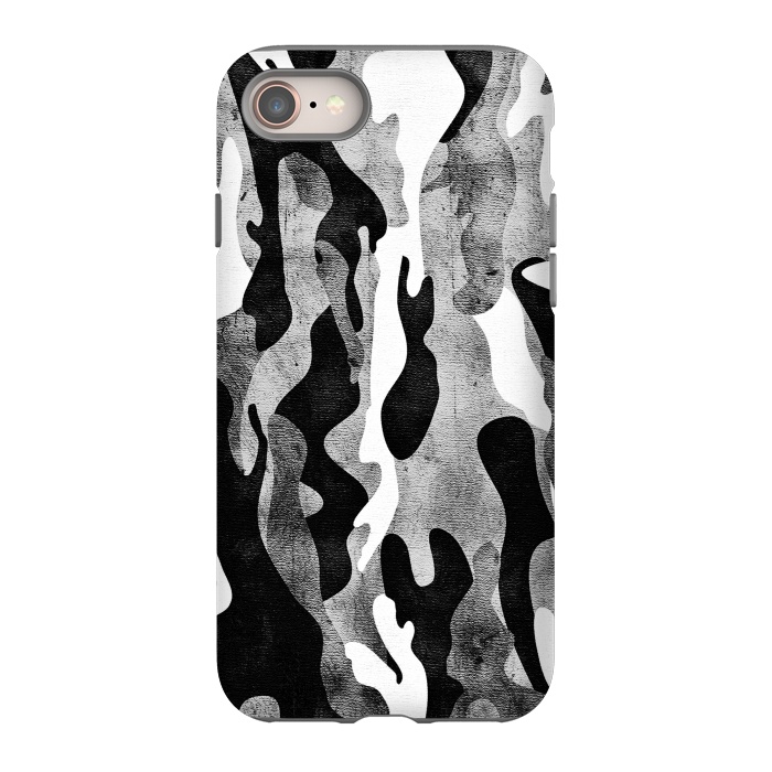 iPhone SE StrongFit Metallic black and white camo pattern by Oana 