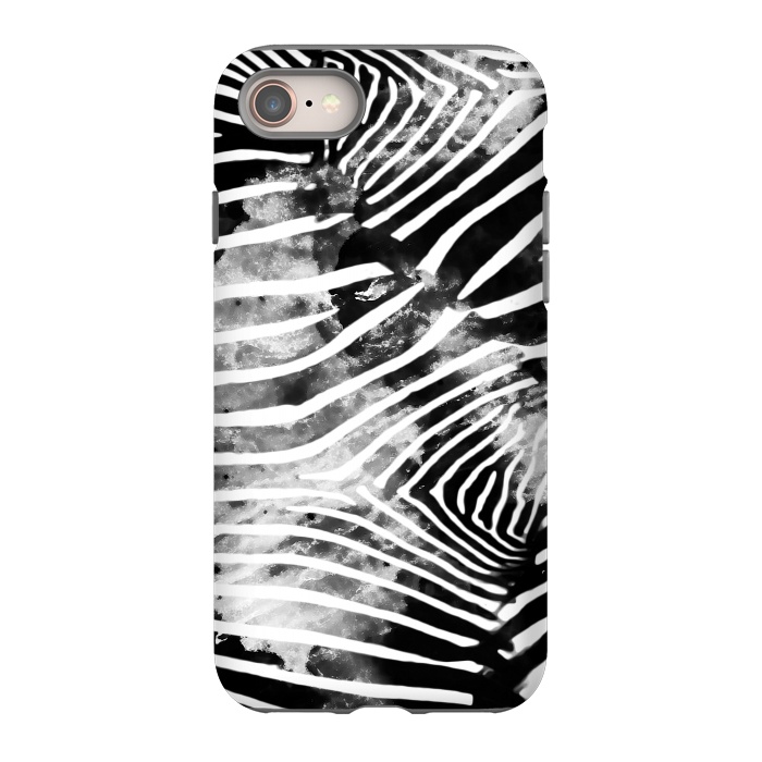 iPhone SE StrongFit Painted animal print zebra stripes by Oana 
