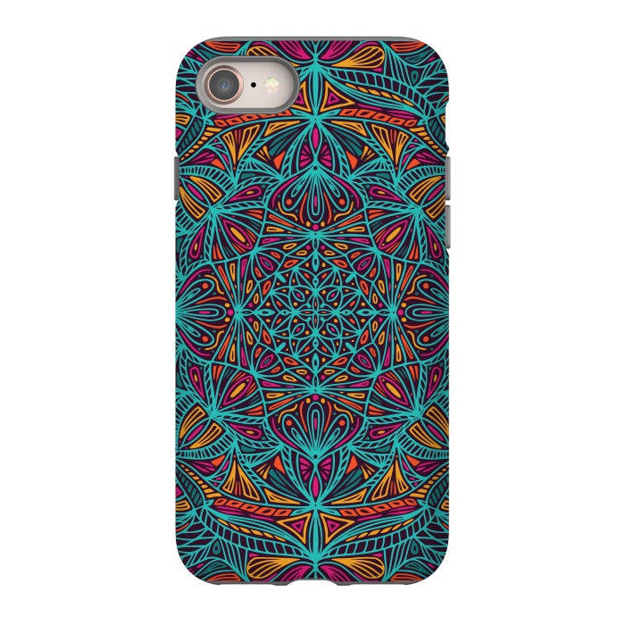 iPhone SE StrongFit Colorful Mandala Pattern Design 19 by Jelena Obradovic
