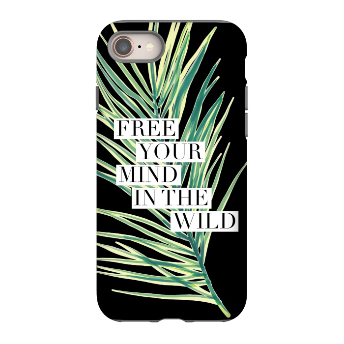 iPhone SE StrongFit Free your mind in the wild typography tropical leaf by Oana 