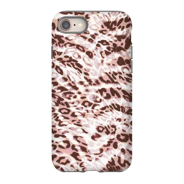 iPhone SE StrongFit Blush pink leopard print and zebra stripes by Oana 