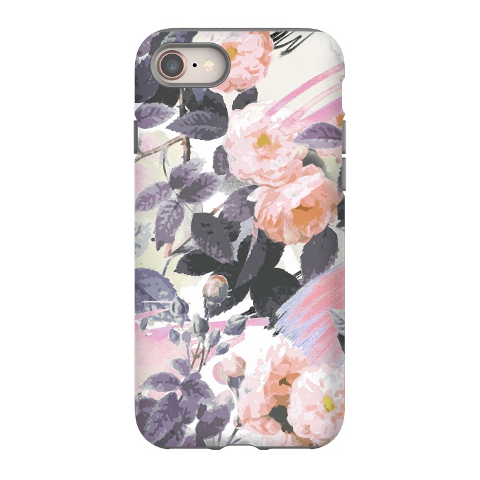 iPhone SE StrongFit Romantic painted pastel roses by Oana 