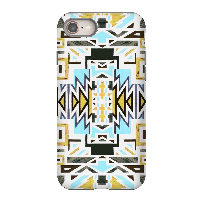 iPhone SE StrongFit Colorful African tiki geometric pattern by Oana 