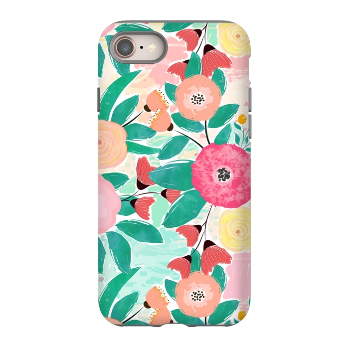 iPhone SE StrongFit Modern brush paint abstract floral paint by InovArts