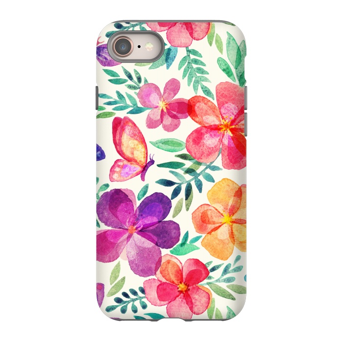 iPhone SE StrongFit Pretty Summer Watercolor Blooms by Micklyn Le Feuvre