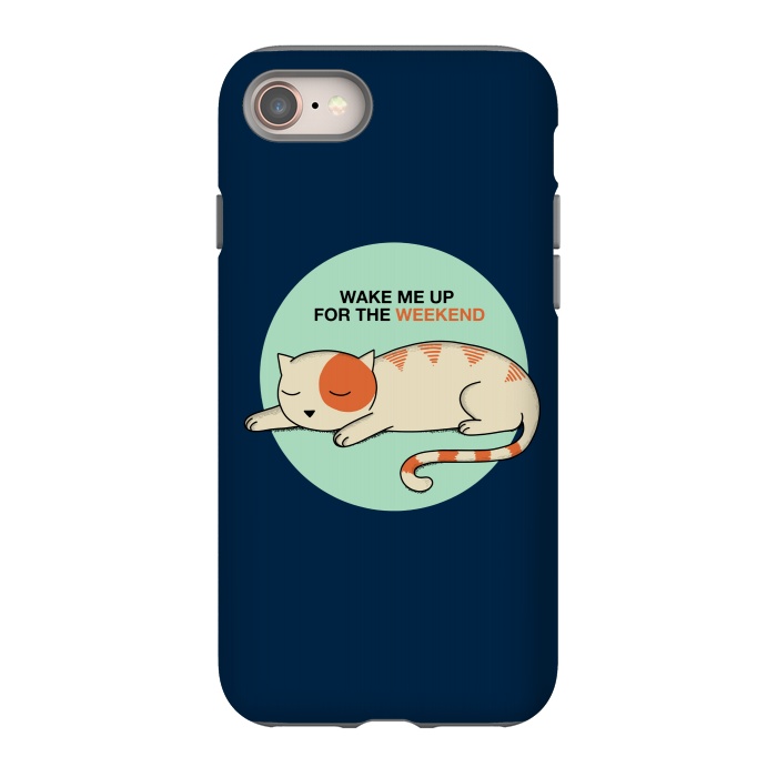 iPhone SE StrongFit Cat wake me up blue by Coffee Man