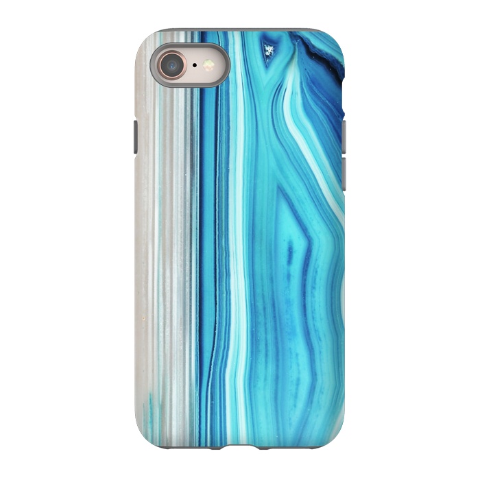 iPhone SE StrongFit Blue striped agata gemstone by Oana 