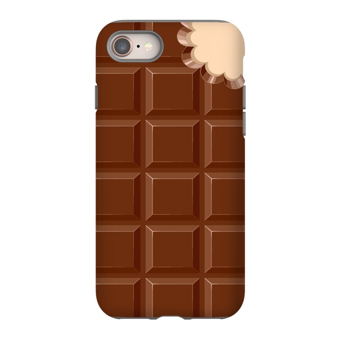 iPhone SE StrongFit Chocolate Sweet Bar with a bite out of the corner by BluedarkArt